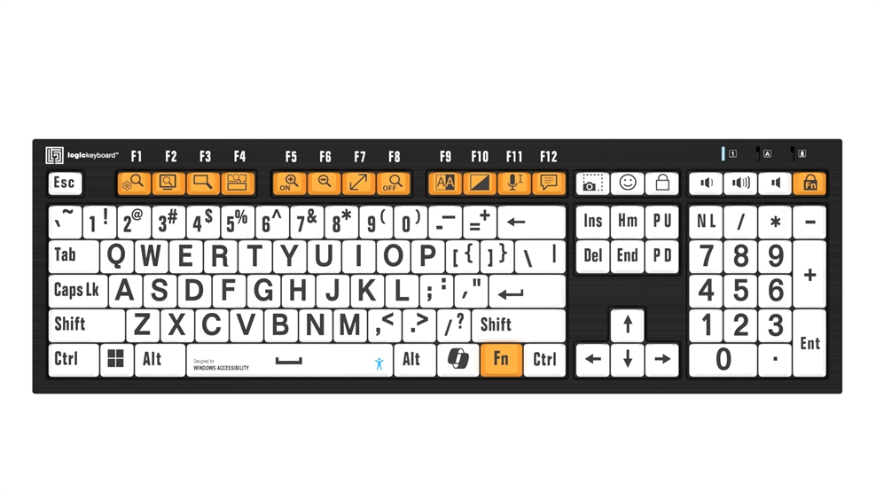 Windows Accessibility - Black on White<br>NERO Slimline Keyboard – Windows<br>